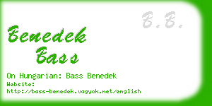 benedek bass business card